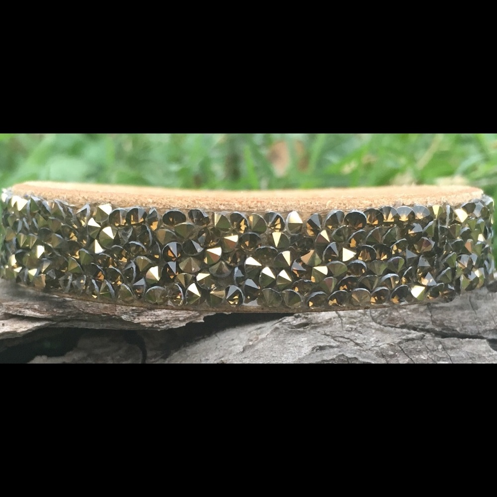 Gold Crystals in Silicone Wrap Bracelet